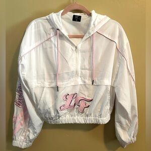 LF White and Pink Mesh-Lined Jacket